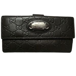 GUCCI: GUCCISSIMA PUNCH CONTINENTAL FLAP WALLET DARK BROWN LEATHER EUC